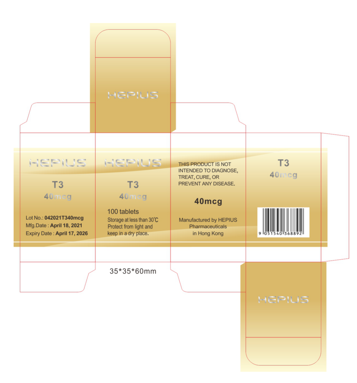 T3 (Liothyronine sodium) 40mcg